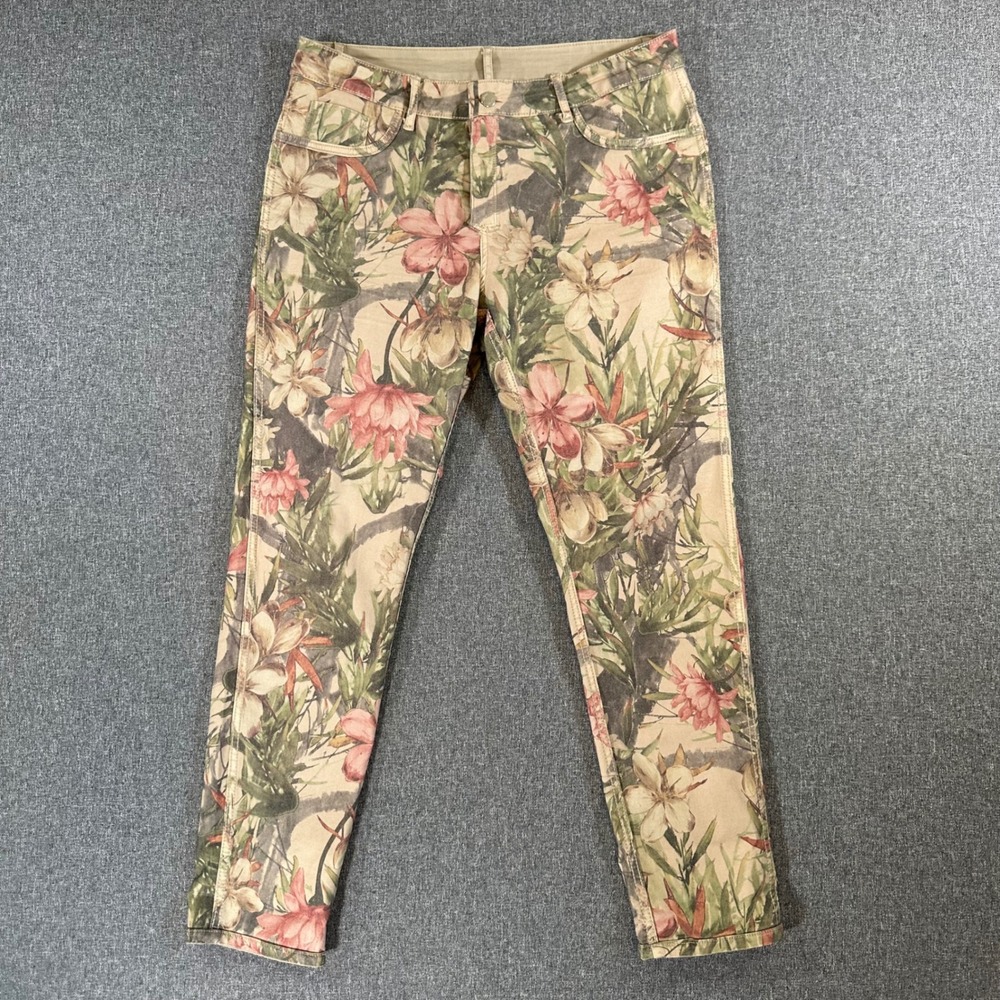 Camo Unbranded Pants Womens 35x30 Reversible Floral Tan Straight Leg Botanical
